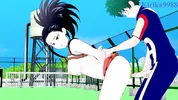 Momo Yaoyorozu and Izuku Midoriya have intense sex on the rooftop. - My Hero Academia Hentai