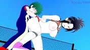 Momo Yaoyorozu and Izuku Midoriya have intense sex on the rooftop. - My Hero Academia Hentai