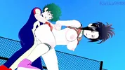 Momo Yaoyorozu and Izuku Midoriya have intense sex on the rooftop. - My Hero Academia Hentai