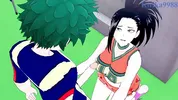 Momo Yaoyorozu and Izuku Midoriya have intense sex on the rooftop. - My Hero Academia Hentai
