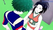 Momo Yaoyorozu and Izuku Midoriya have intense sex on the rooftop. - My Hero Academia Hentai
