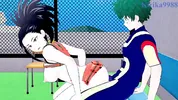 Momo Yaoyorozu and Izuku Midoriya have intense sex on the rooftop. - My Hero Academia Hentai