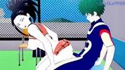 Momo Yaoyorozu and Izuku Midoriya have intense sex on the rooftop. - My Hero Academia Hentai