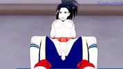 Momo Yaoyorozu and Izuku Midoriya have intense sex on the rooftop. - My Hero Academia Hentai