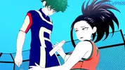 Momo Yaoyorozu and Izuku Midoriya have intense sex on the rooftop. - My Hero Academia Hentai