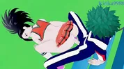 Momo Yaoyorozu and Izuku Midoriya have intense sex on the rooftop. - My Hero Academia Hentai