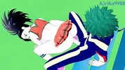 Momo Yaoyorozu and Izuku Midoriya have intense sex on the rooftop. - My Hero Academia Hentai