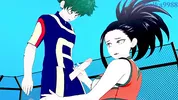 Momo Yaoyorozu and Izuku Midoriya have intense sex on the rooftop. - My Hero Academia Hentai