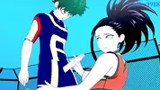Momo Yaoyorozu and Izuku Midoriya have intense sex on the rooftop. - My Hero Academia Hentai