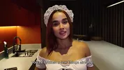 I made my LATINA maid SUCK and FUCK me to pay for her mistakes! - Abella olsen