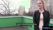 CZECH XXX - Gullible Ginger Redhead Fucked over my Car