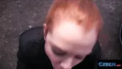 CZECH XXX - Gullible Ginger Redhead Fucked over my Car