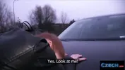 CZECH XXX - Gullible Ginger Redhead Fucked over my Car
