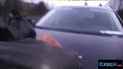 CZECH XXX - Gullible Ginger Redhead Fucked over my Car