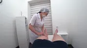 Blowjob from a real nurse in a massage room