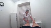 Blowjob from a real nurse in a massage room