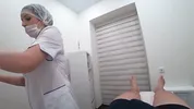 Blowjob from a real nurse in a massage room