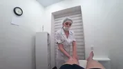 Blowjob from a real nurse in a massage room