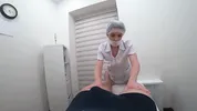 Blowjob from a real nurse in a massage room