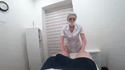 Blowjob from a real nurse in a massage room