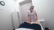 Blowjob from a real nurse in a massage room