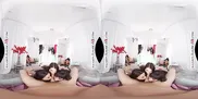 A mischievous dressing room rendezvous with you, Gia Milana, Ivy LeBelle, and Luna Star
