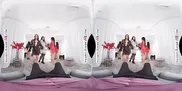 A mischievous dressing room rendezvous with you, Gia Milana, Ivy LeBelle, and Luna Star