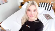 HARD sex with a busty blonde: loud moans and cum in her mouth - POV Anastangel