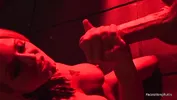 Hot blonde tied up his boyfriend in a cage