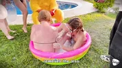 Frisby's chicken organizes fight between ALIX VLOGS and LARA ROSS to see who will fuck his fat cock