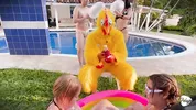 Frisby's chicken organizes fight between ALIX VLOGS and LARA ROSS to see who will fuck his fat cock