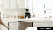 ADULT TIME - Sex Addict Babe Julia James SQUIRTS On Stepdad By Accident During Sneaky Masturbation