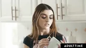 ADULT TIME - Sex Addict Babe Julia James SQUIRTS On Stepdad By Accident During Sneaky Masturbation