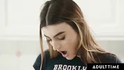 ADULT TIME - Sex Addict Babe Julia James SQUIRTS On Stepdad By Accident During Sneaky Masturbation