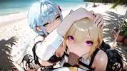 4 Zenless Zone Zero Sluts Crash the Captain's Yacht and Beg Forgiveness on an Island - AI GENERATED