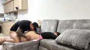Sucking my maid's huge ass to get her hot and ready to let me fuck her without a condom