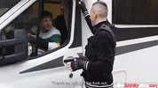 BangVan - Big Titted Van Driver Jennifer Mendez in Parking Lot Encounter with Well-Hung Security Guard