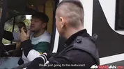 BangVan - Big Titted Van Driver Jennifer Mendez in Parking Lot Encounter with Well-Hung Security Guard