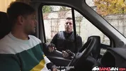 BangVan - Big Titted Van Driver Jennifer Mendez in Parking Lot Encounter with Well-Hung Security Guard