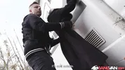 BangVan - Big Titted Van Driver Jennifer Mendez in Parking Lot Encounter with Well-Hung Security Guard