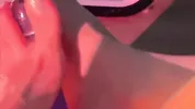 Crystal silicone cock inserted into semi transparent high fork swimsuit
