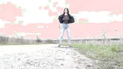 Biker get ride on moto with Queenlin and fuck her ass