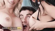 BRAZZERS - Gorgeous Kesha Ortega And Gatita Veve Overwhelm Him With Big Tits And Tease