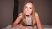Stunning Blonde Puts Condom On With Mouth Then Begs For Creampie