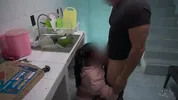 My son's friend finds me in the kitchen, puts my panties aside and puts it in me hard