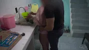 My son's friend finds me in the kitchen, puts my panties aside and puts it in me hard