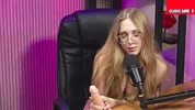 Hot blonde gives a blowjob lesson and masturbates live.