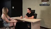 Sara blonde y yo nos dejamos follar duro de mi jefe a cambio de un aumento! - AMBAR PRADA