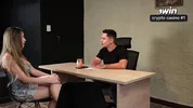 Sara blonde y yo nos dejamos follar duro de mi jefe a cambio de un aumento! - AMBAR PRADA