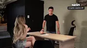 Sara blonde y yo nos dejamos follar duro de mi jefe a cambio de un aumento! - AMBAR PRADA
